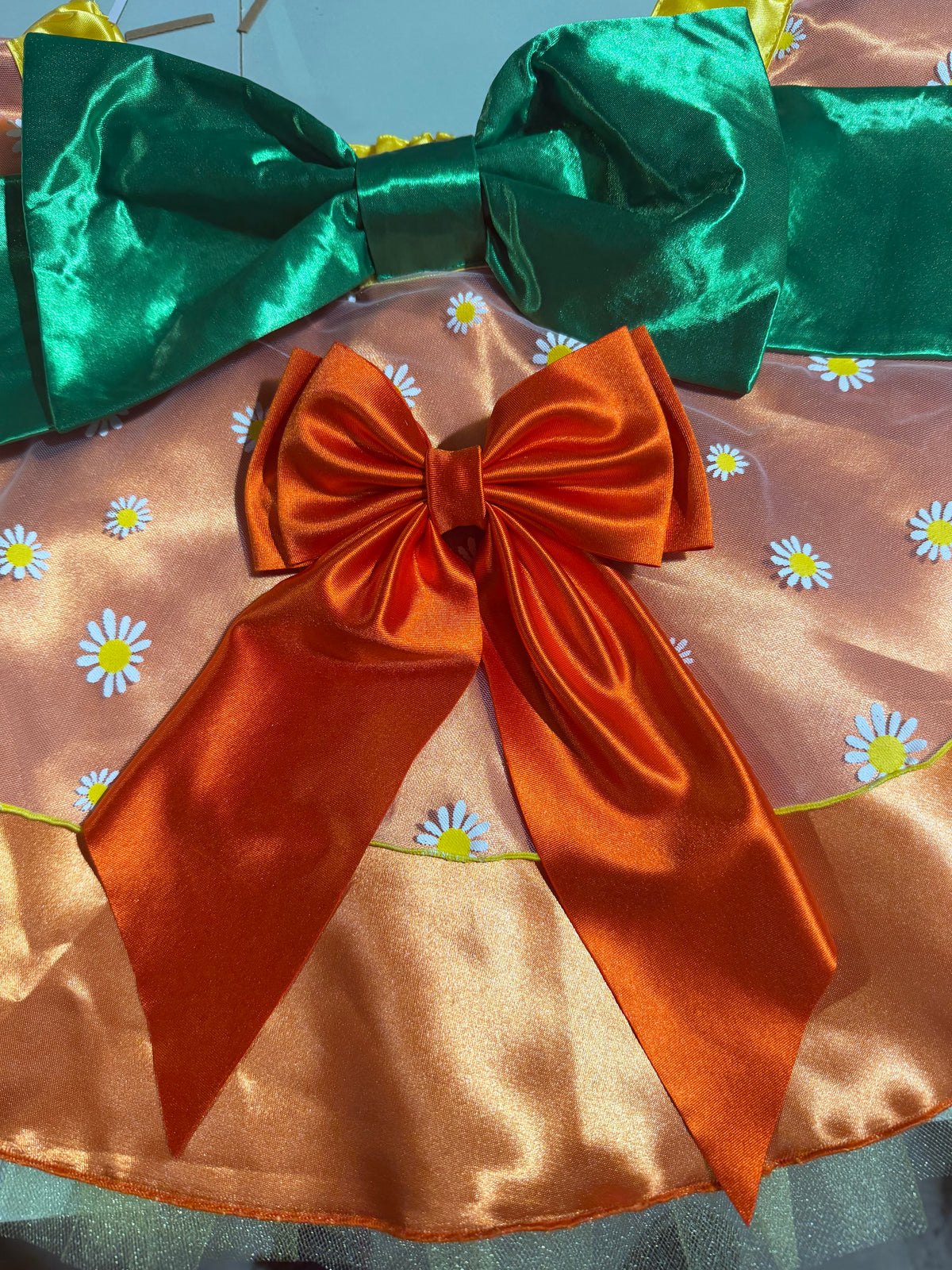 Orange Bird Inspired Running Skirt – Orange Blossom Bliss Tutu with Daisy Overlay & Bow