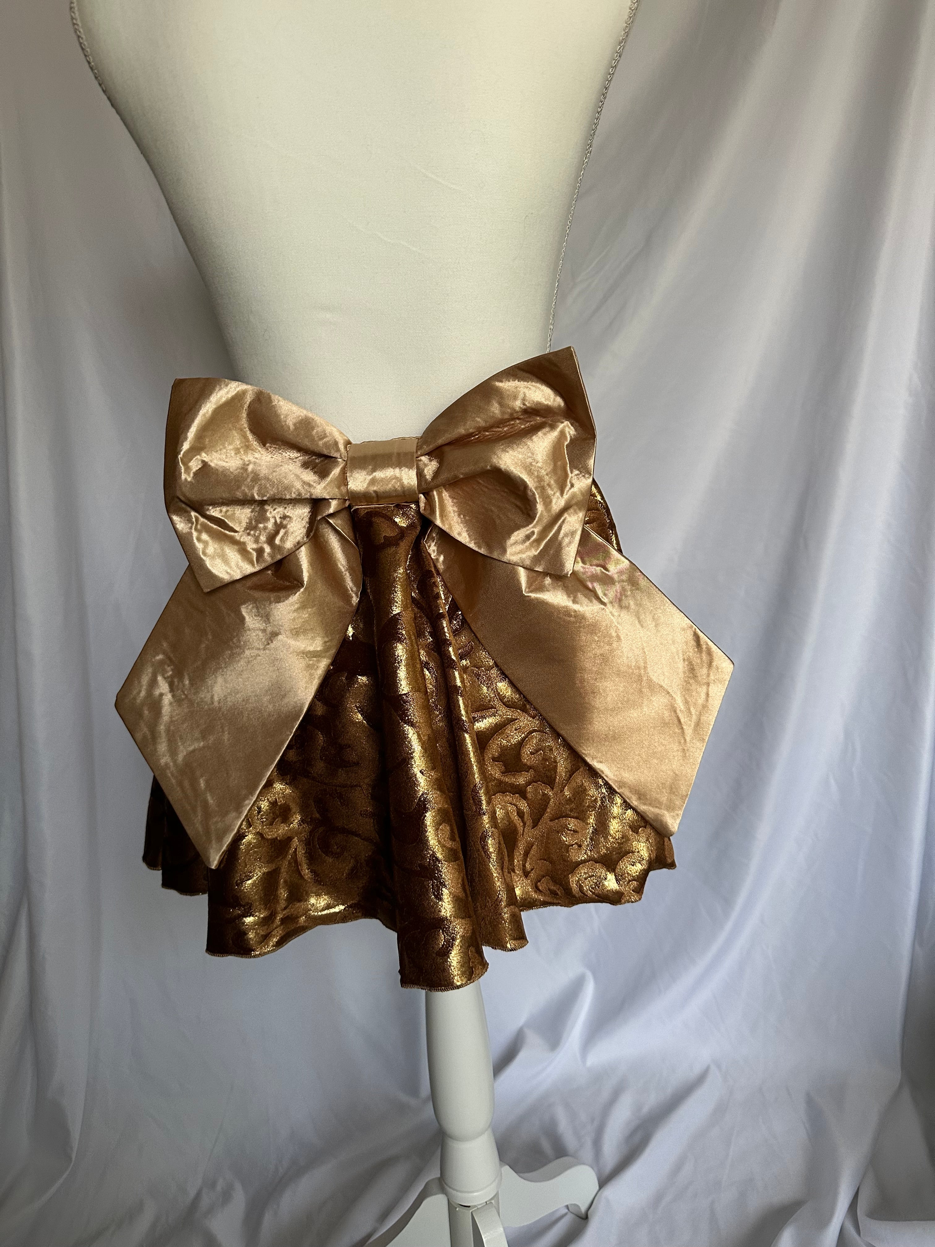 "The Royal Court" Brown and Gold Swirl Running Skirt | Luxe Princess Athletic Skirt | Race Day Outfit | Women’s Fitness Skirt
