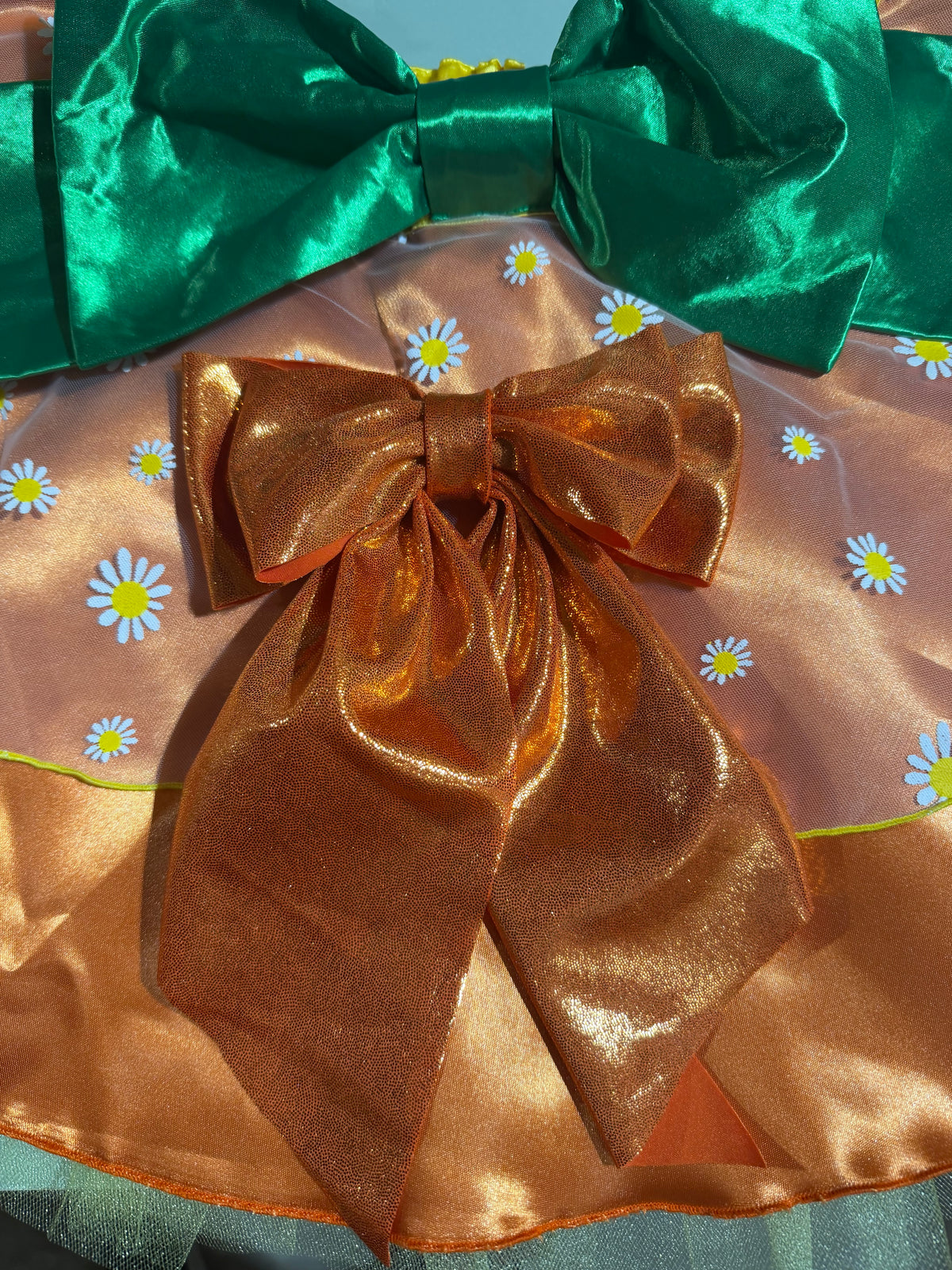 Orange Bird Inspired Running Skirt – Orange Blossom Bliss Tutu with Daisy Overlay & Bow