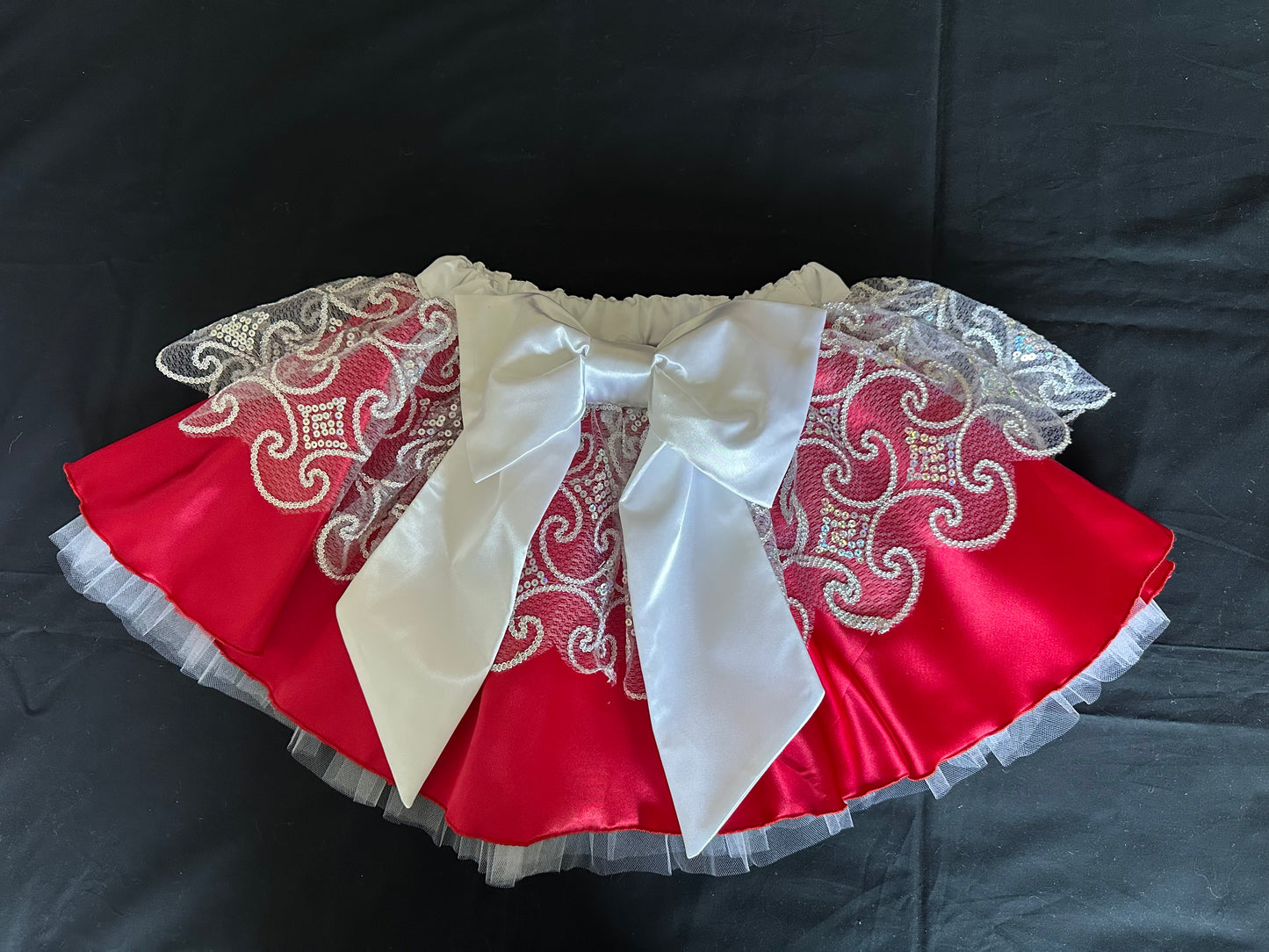Size XS LAST UNIT Red/White/Silver Lace