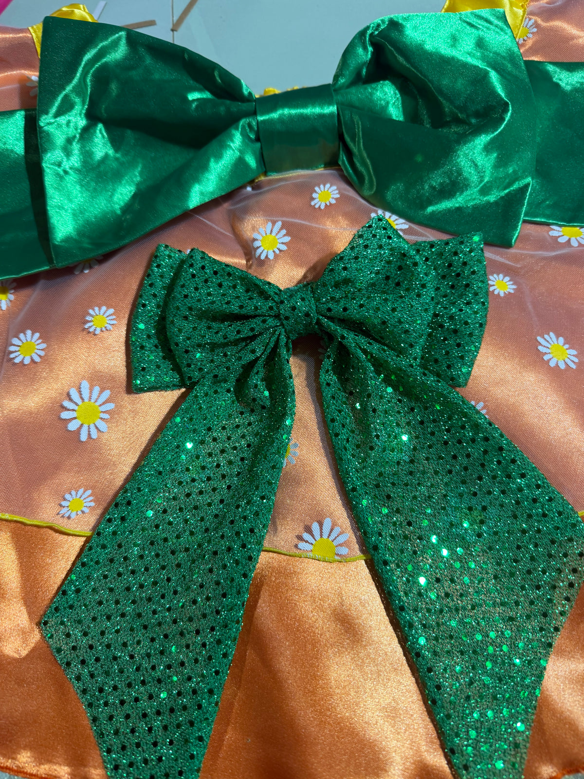 Orange Bird Inspired Running Skirt – Orange Blossom Bliss Tutu with Daisy Overlay & Bow