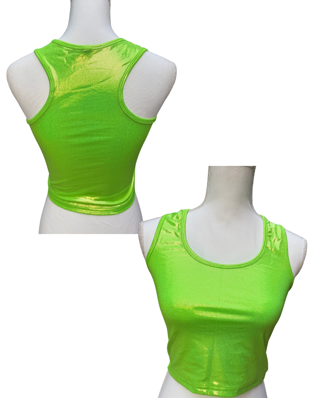 PREORDER - Cropped Racer Back Sparkly Tops