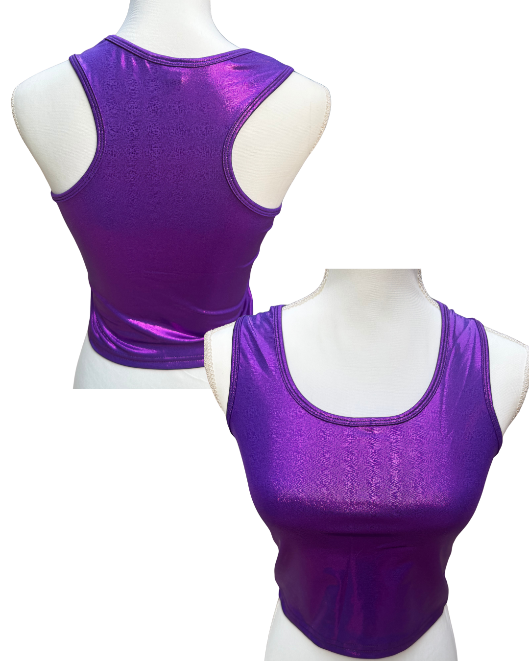 PREORDER - Cropped Racer Back Sparkly Tops