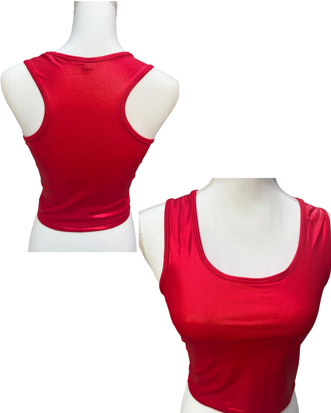 PREORDER - Cropped Racer Back Sparkly Tops
