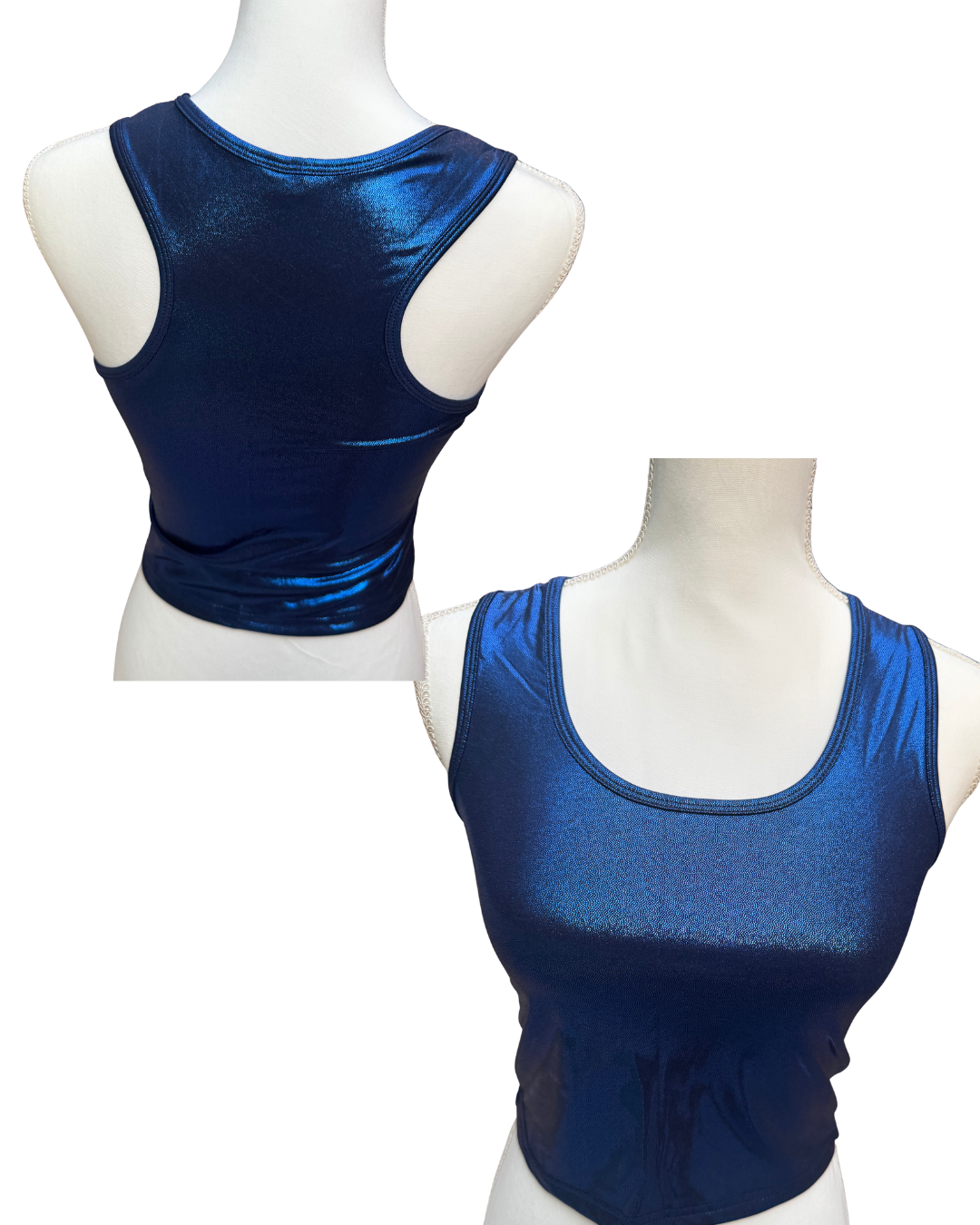 PREORDER - Cropped Racer Back Sparkly Tops