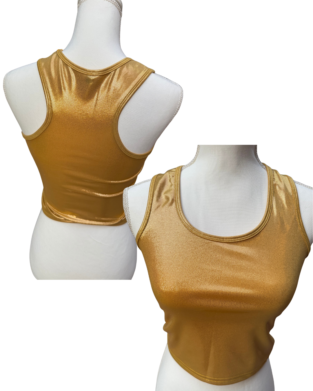 PREORDER - Cropped Racer Back Sparkly Tops