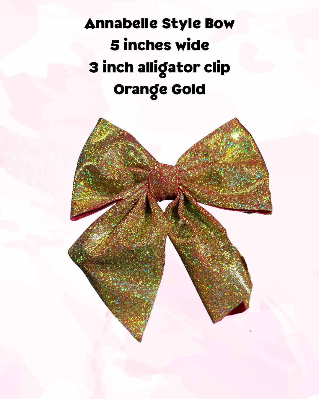 Annabelle Hair Bow - Orange Gold Medium Bow