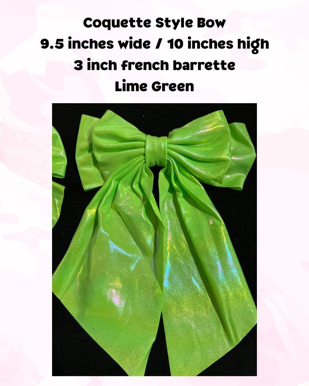 Coquette Hair Bow - Lime Green Large Bow