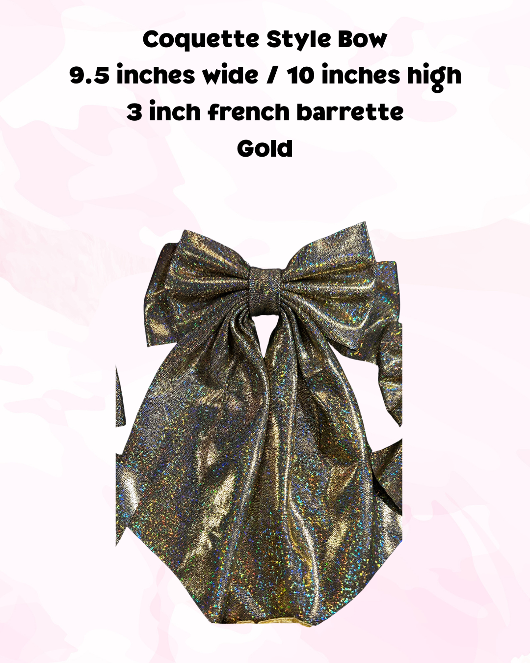 Coquette Hair Bow - Gold Large Bow