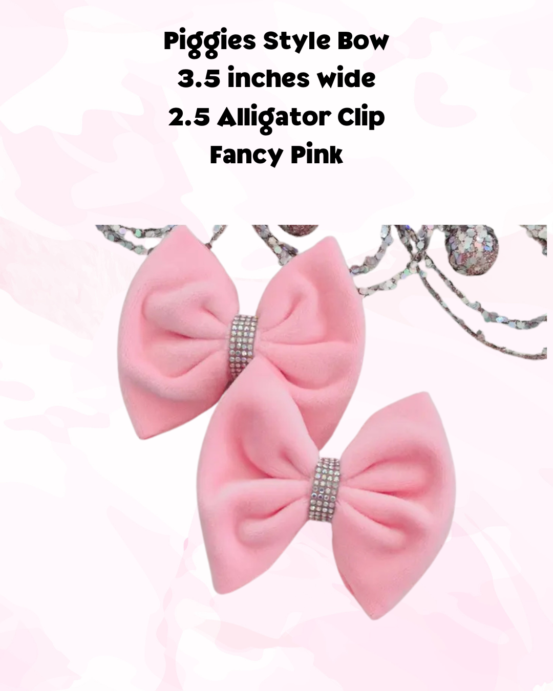 Piggies Style Bow - Fancy Pink Bow - Set of 2