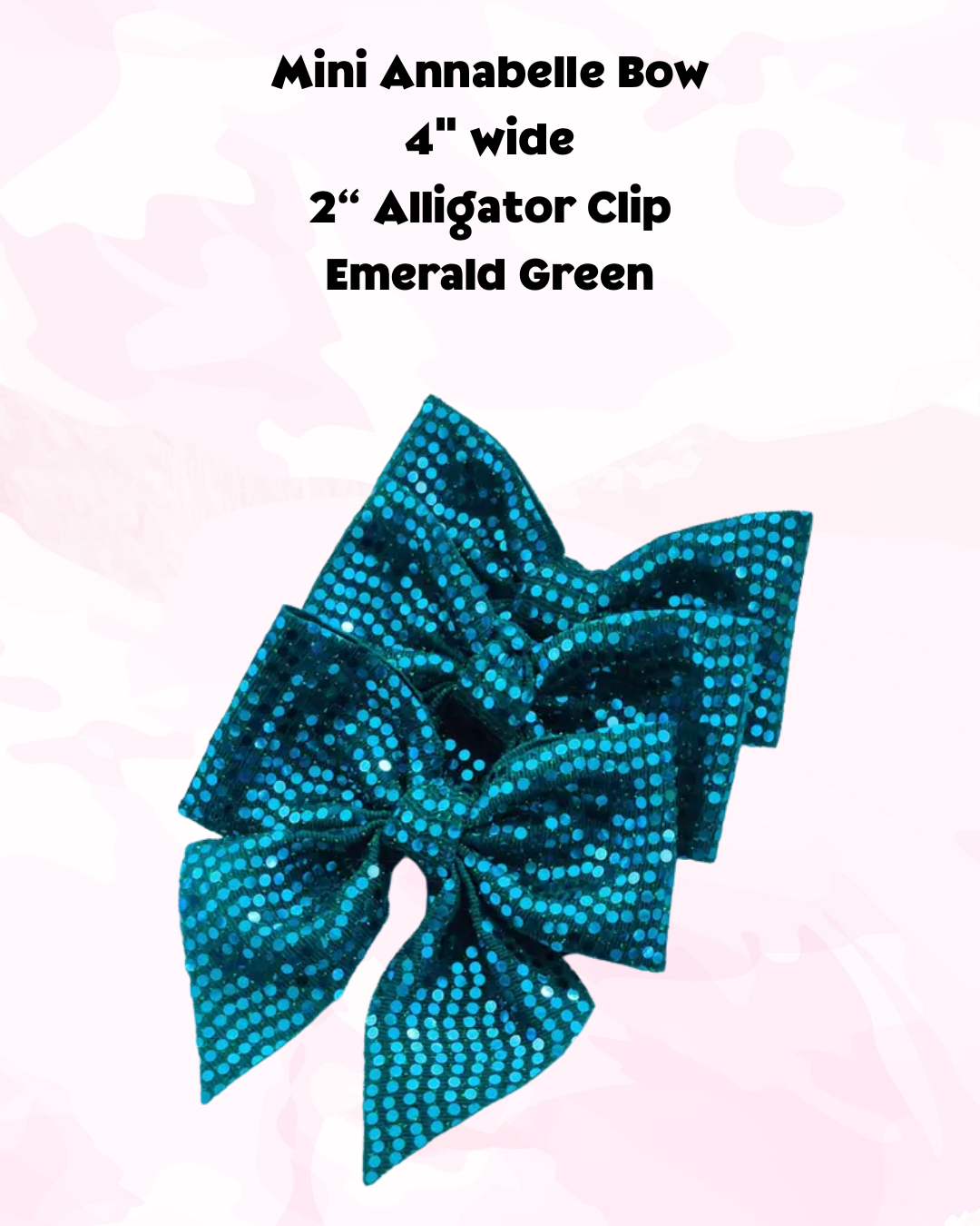 Mini Annabelle Hair Bow - Emerald Green Medium Bow