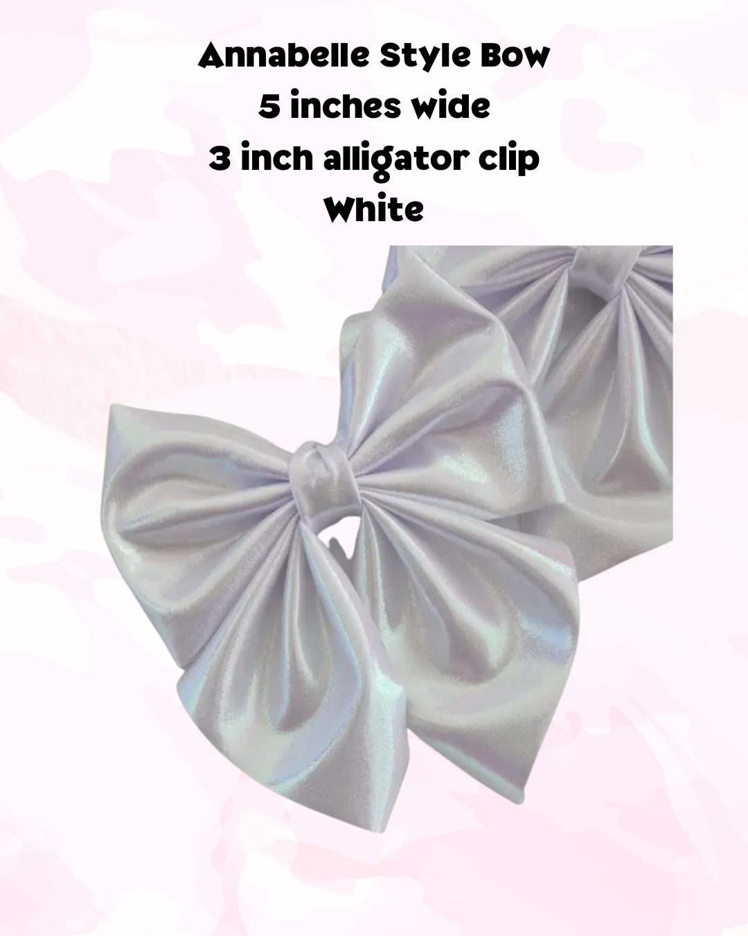 Annabelle Hair Bow - White Medium Bow