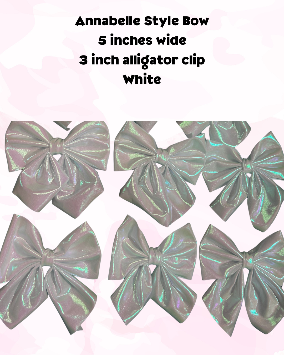 Annabelle Hair Bow - White Medium Bow