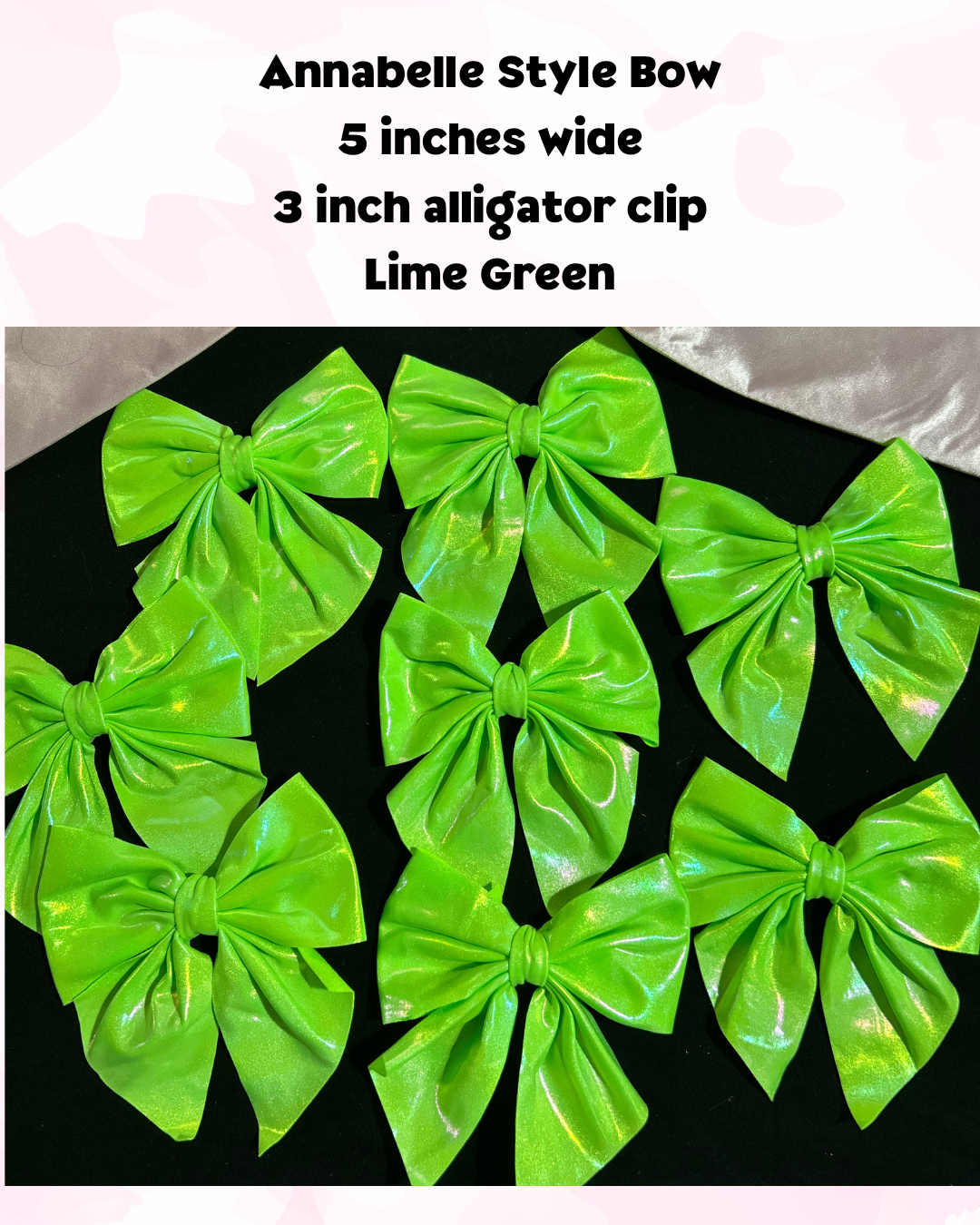 Annabelle Hair Bow - Lime Green Medium Bow