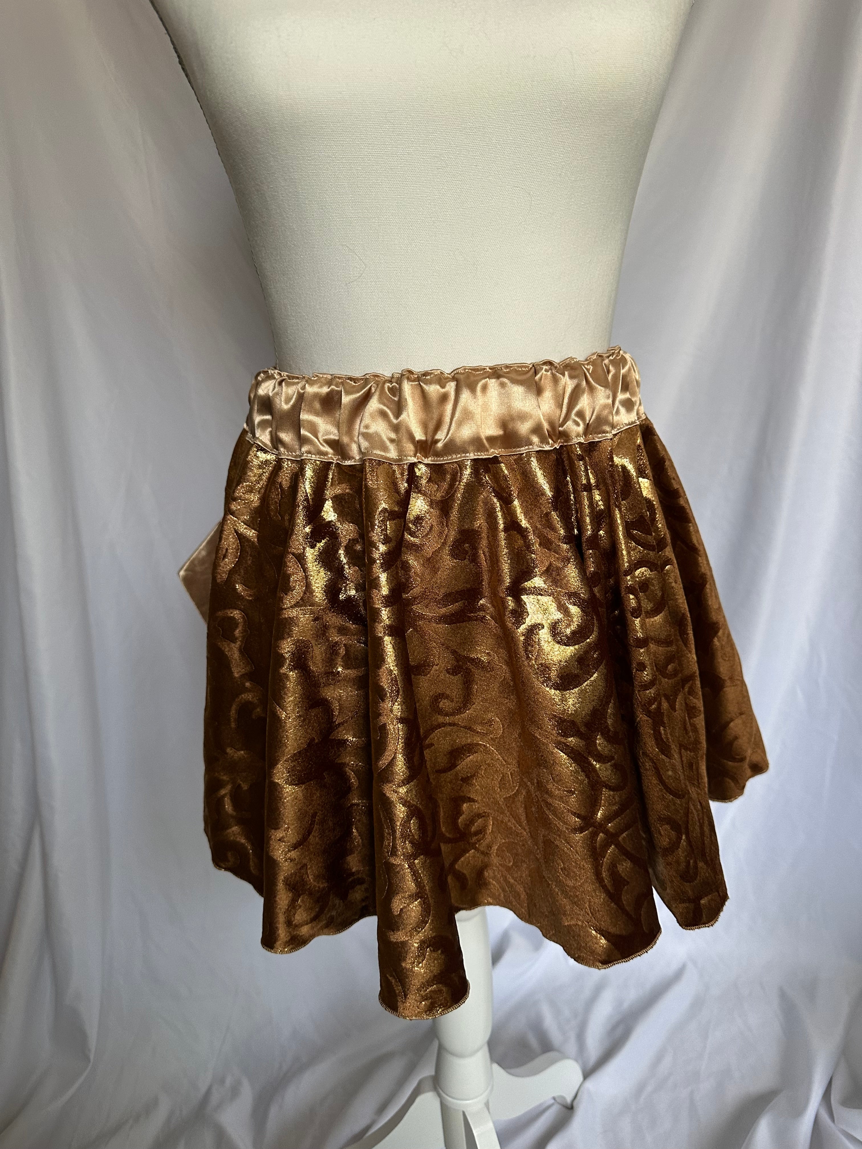 "The Royal Court"  Brown and Gold Swirl Running Skirt | Luxe Princess Athletic Skirt | Race Day Outfit | Women’s Fitness Skirt