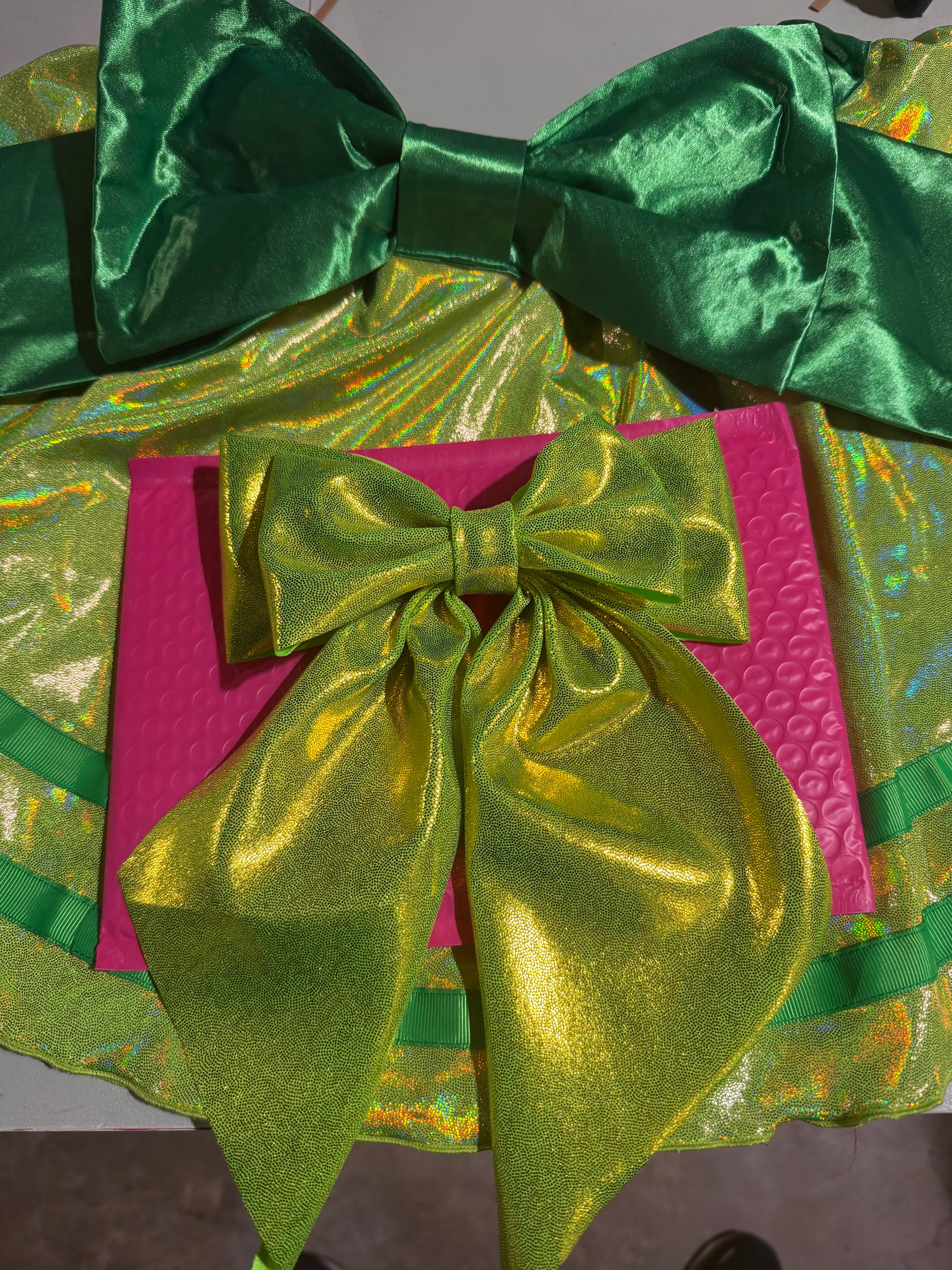 Margaritas & Lime Green Everyday Running Skirt – Sparkle Performance Skirt with Kelly Green Waist, Bow & Grosgrain Detail