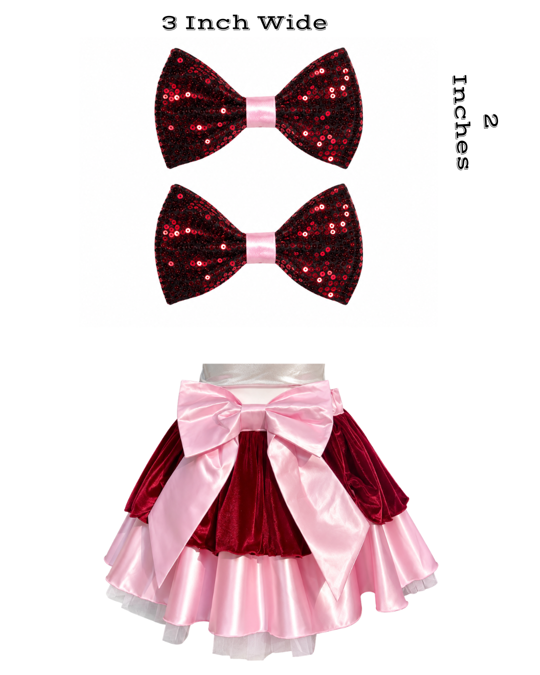 PREORDER Holiday Pink Tails Bows - Pack of 2
