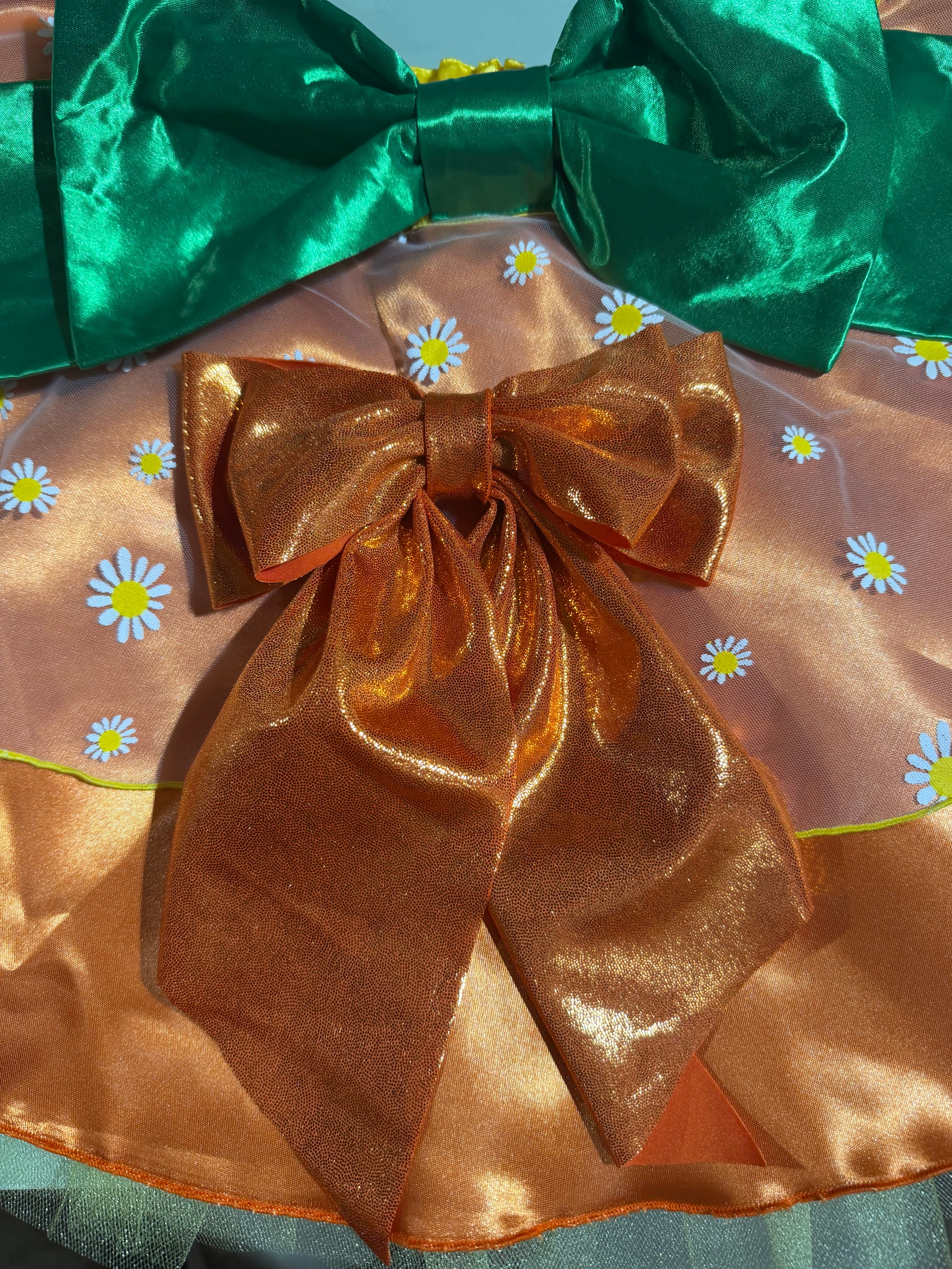 Orange Bird Inspired Running Skirt – Orange Blossom Bliss Tutu with Daisy Overlay & Bow