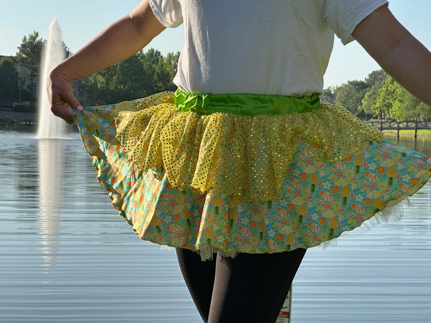 PREORDER / Pineapple Swirl Girl Tutu Running Skirt