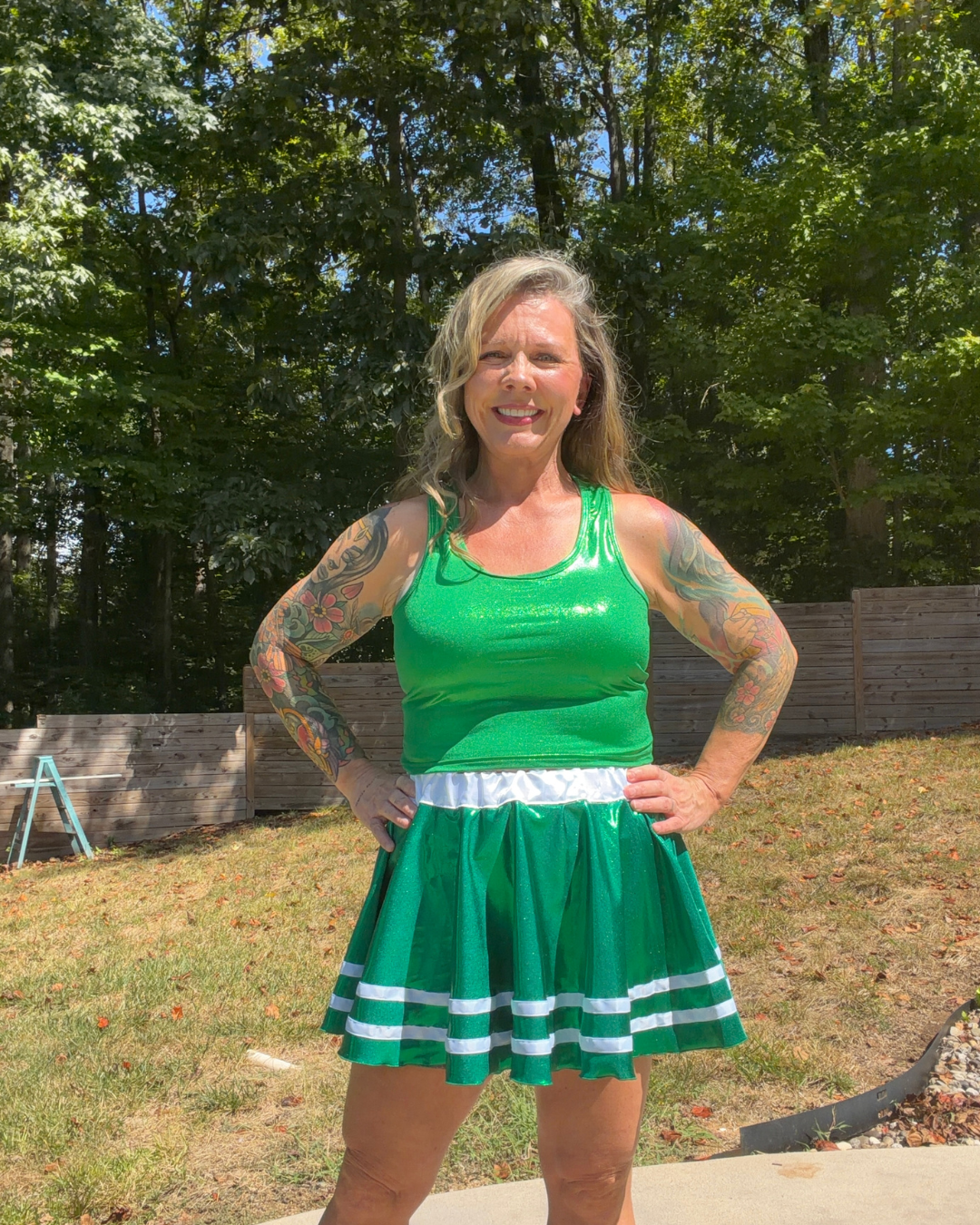 PREORDER - Merry and Bright Green Everyday Running Skirt For Holiday Races and More
