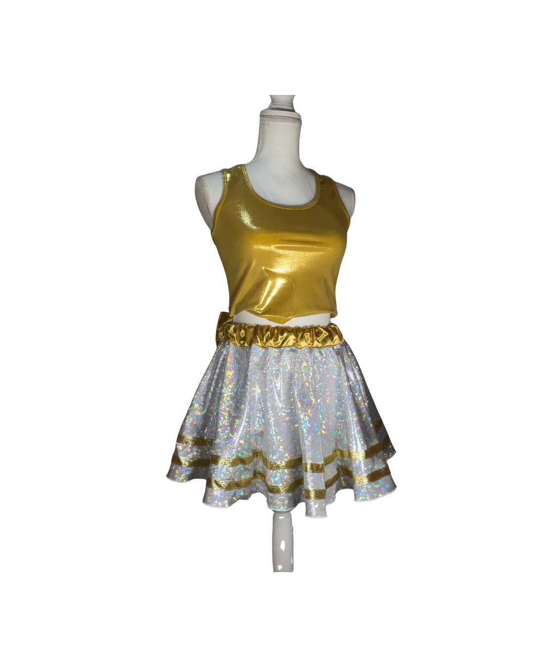 PREORDER - Silver and Gold Running Skirt For Holiday Races and More
