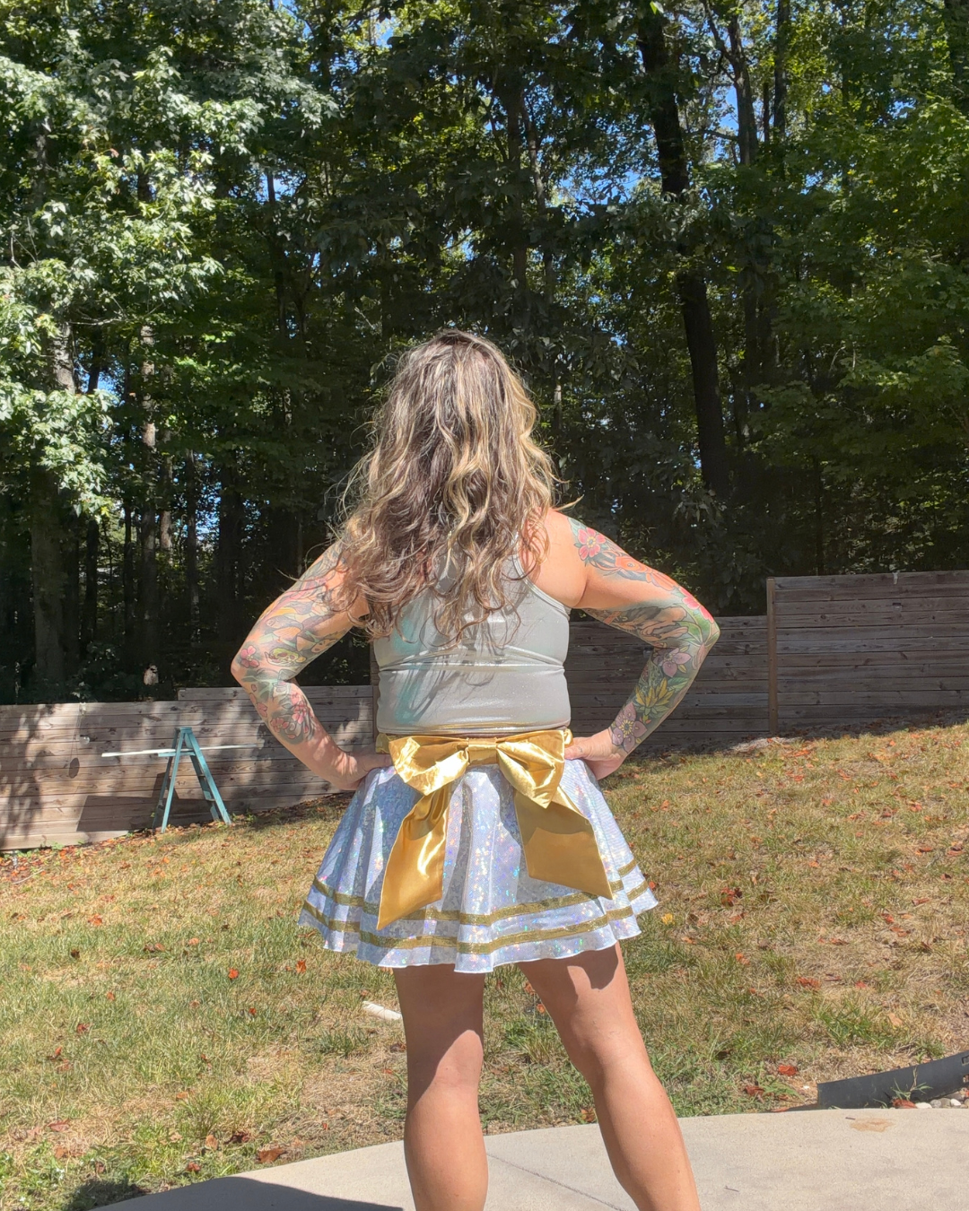 PREORDER - Silver and Gold Running Skirt For Holiday Races and More