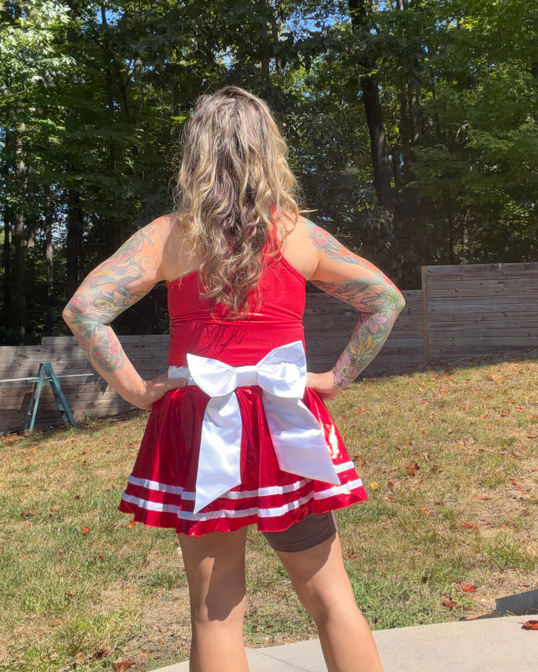 PREORDER - Snow-Kissed Scarlet Running Skirt For Holiday Races