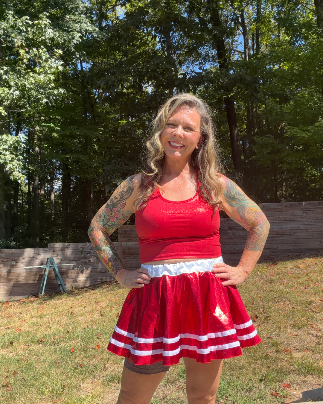 PREORDER - Snow-Kissed Scarlet Running Skirt For Holiday Races