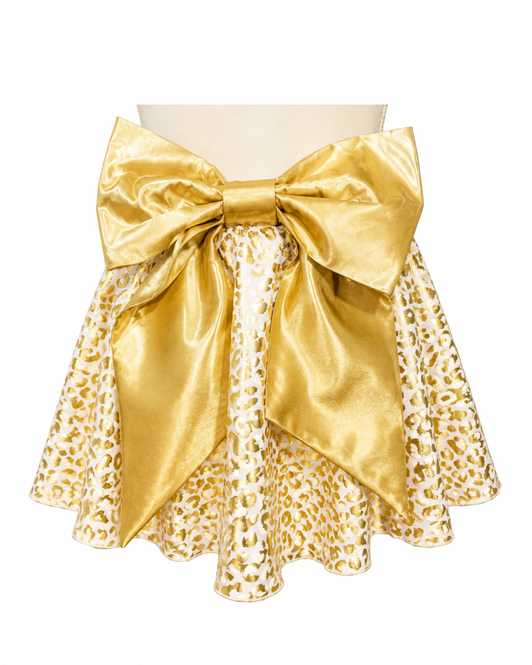 White & Gold Cheetah Print Running Skirt for Women – Spandex Everyday Runner Skirt | No-Tulle Race Day Outfit